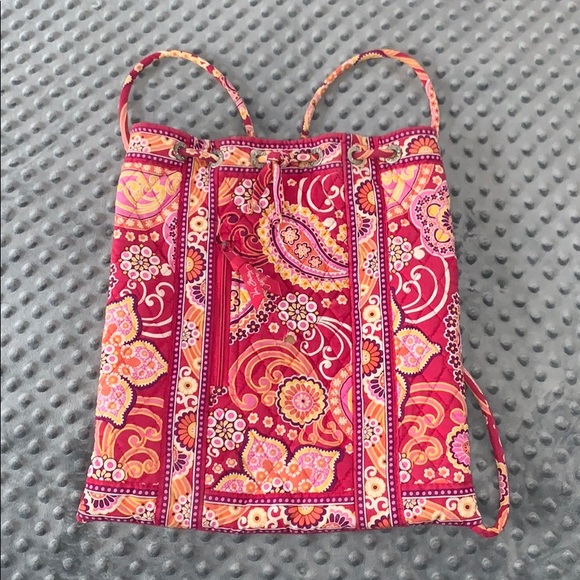 Vera Bradley Raspberry Fizz Drawstring Backpack - Picture 1 of 5
